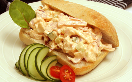 Bagel med kycklingröra