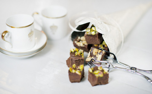 Chokladtryffel med salta nötter