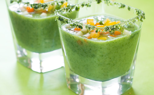 Grön gazpacho med wasabi