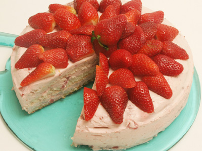 Jordgubbstårta med jordgubbsfromage