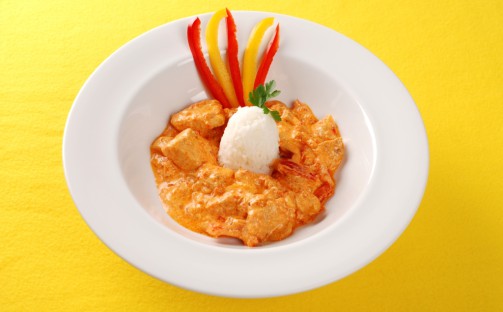 Kycklinggryta med paprika och champinjoner